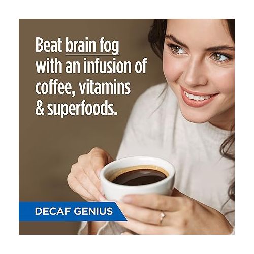  Decaf Genius Keto Coffee Pods with MCT Oil, Turmeric, and B Vitamins by VitaCup for Focus in Recyclable Single Serve Pod Compatible with K-Cup Brewers Including Keurig 2.0, 16 CT