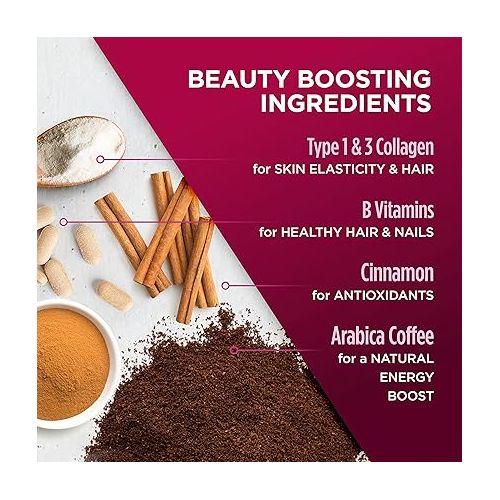  VitaCup Beauty Collagen Coffee Pods for Hair, Skin & Nails, with Biotin & Folate, Medium Dark Roast, Keto Friendly, Recyclable Single Serve Pod Compatible with Keurig K-Cup Brewers,64 Ct