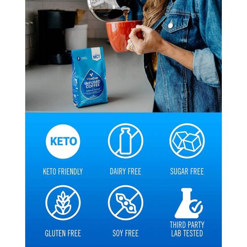  [아마존 핫딜]  [아마존핫딜]VitaCup Genius Blend Ground Coffee Bags 12oz Energy & Focus | MCT, Turmeric & Cinnamon | Keto | Paleo | Whole 30 | Vitamins B1, B5, B6, B9, B12, D3 | for Drip Coffee Brewers & Fren
