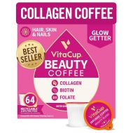 [아마존핫딜][아마존 핫딜] VitaCup Beauty Blend Coffee Pods 64ct | Collagen, Biotin & Cinnamon | Hair, Skin & Nail Health | Keto & Paleo Friendly | B Vitamins | Compatible with K-Cup Brewers Including Keurig