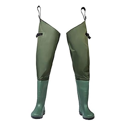  [아마존베스트]FISHINGSIR Hip Waders Fishing Trousers Watts Fish Pond Rubber PVC Nylon River Feet 38-46