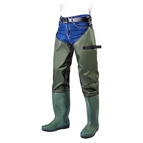  [아마존베스트]FISHINGSIR Hip Waders Fishing Trousers Watts Fish Pond Rubber PVC Nylon River Feet 38-46