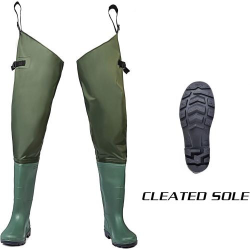  [아마존베스트]FISHINGSIR Hip Waders Fishing Trousers Watts Fish Pond Rubber PVC Nylon River Feet 38-46