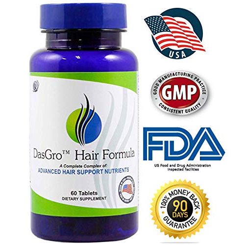  PURE PLANT HOME DasGro Hair Growth Vitamins With Biotin & DHT Blocker, Stops Hair Loss, Thinning, Balding, And Promotes Hair Regrowth In Men & Women, All Hair Types, 30 Day Supply