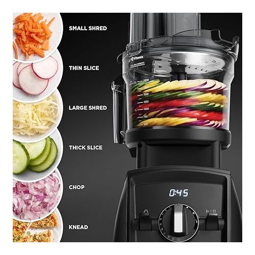 바이타믹스 Vitamix 12-Cup Food Processor Attachment with SELF-DETECT™, Compatible with Ascent and Venturist Series, Black