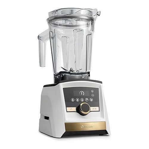 바이타믹스 Vitamix A3500 Ascent Series Gold Label Smart Blender, Professional-Grade, 64 oz. Low-Profile Container, White with Gold Accents