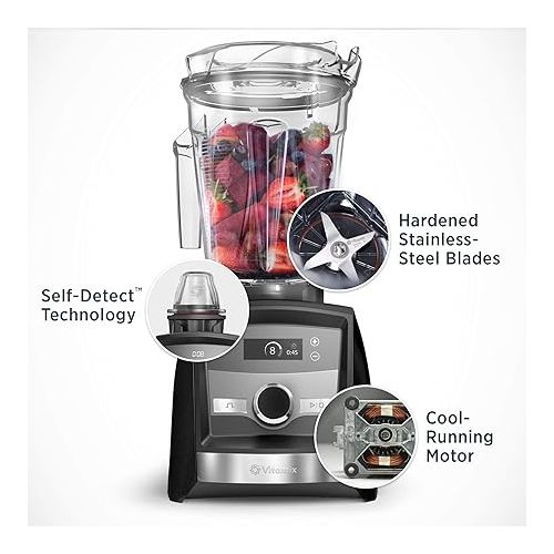 바이타믹스 Vitamix Con A3300 Ascent Series Smart Blender, Professional-Grade, 64 oz. Low Profile Container, Brushed Stainless Finish