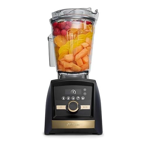 바이타믹스 Vitamix A3500 Ascent Series Gold Label Smart Blender, Professional-Grade, 64 oz. Low-Profile Container, Matte Navy with Gold Accents