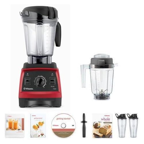 바이타믹스 Vitamix 7500 Blender Super Package, with 32oz Dry Grain Jar and 2- 20oz To-Go Cups (Red)