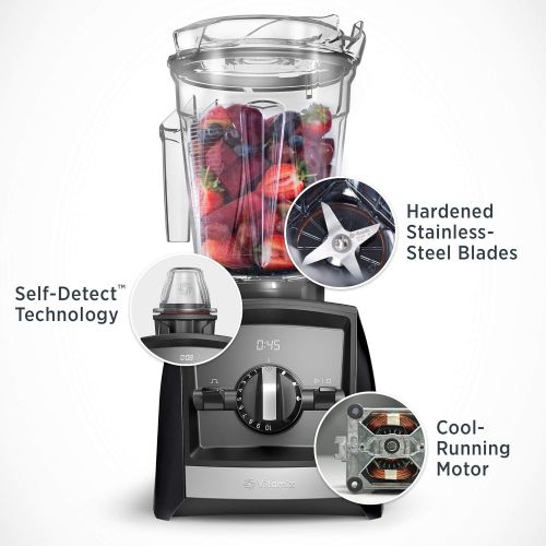 바이타믹스 Vitamix A2500 Ascent Series Smart Blender, Professional-Grade, 64 oz. Low-Profile Container, Slate