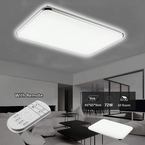  Viugreum 96W 36 Modern Dimmable LED Ceiling Light Flush Mount, Ultra-Thin Square LED Ceiling Lamp Fixtures with Remote Control for Bedroom/Kitchen/Dining Room Lighting, Color Chang