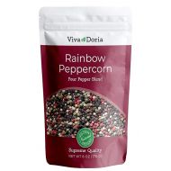 Viva Doria Rainbow Peppercorns - Four Peppercorn Blend, Whole Black, Green, Pink and White Pepper, Steam Sterilized 6 Oz, For Grinder Refill