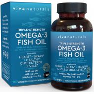 [아마존핫딜][아마존 핫딜] Viva Naturals Omega 3 Fish Oil - Omega 3 Supplement with Essential Fatty Acid Combination of EPA & DHA, Triple Strength Wild Fish Oil Capsules with No Fish Burps, 180 Capsules