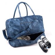 Viva Terry PU Leather Weekender Travel Duffel Tote Bags with Shoe Compartment
