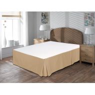 Vivacious Cotton Bedding Vivacious Collection Hotel Quality 800TC Split Corner Bed Skirt 17 Drop Length 100% Egyptian Cotton Bedskirt King Size Taupe Solid