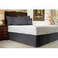 Vivacious Cotton Bedding Vivacious Collection Hotel Quality 800TC Split Corner Bed Skirt 13 Drop Length 100% Egyptian Cotton Bedskirt Expanded/Olympic Queen Size Grey Striped