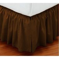 Vivacious Cotton Bedding Vivacious Collection Hotel Quality 800TC Pure Cotton Dust Ruffle Bed Skirt 15 Drop length 100% Egyptian Cotton Brown King Size
