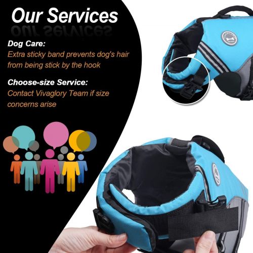  Vivaglory New Sports Style Ripstop Dog Life Jacket Safety Vest with Superior Buoyancy & Rescue Handle