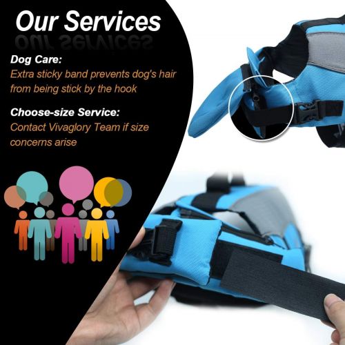  Vivaglory Dog Life Jackets with Extra Padding Pet Safety Vest for Dogs Lifesaver Preserver