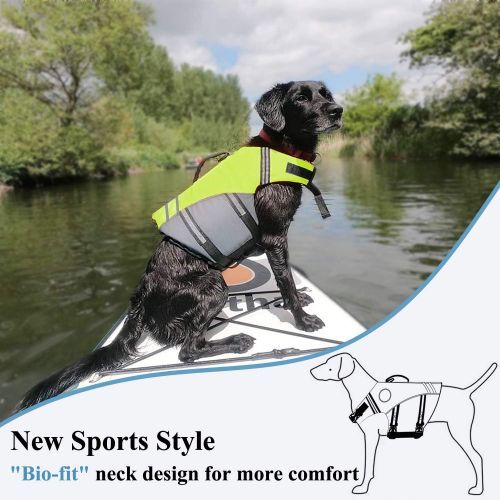  Vivaglory New Sports Style Ripstop Dog Life Jacket Safety Vest with Superior Buoyancy & Rescue Handle