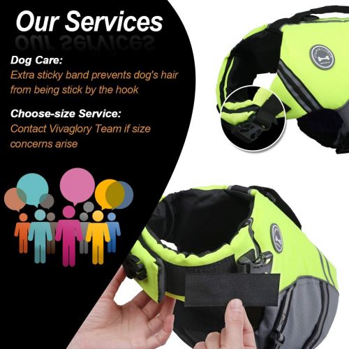  Vivaglory New Sports Style Ripstop Dog Life Jacket Safety Vest with Superior Buoyancy & Rescue Handle