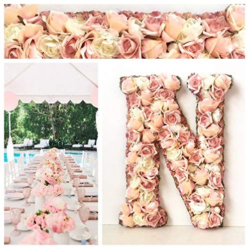  VivasFlowerShop Floral Letter for Wall, Artificial Silk Flowers, Your Choice of Floral Colors, 13.5, 18, 23, Hanging