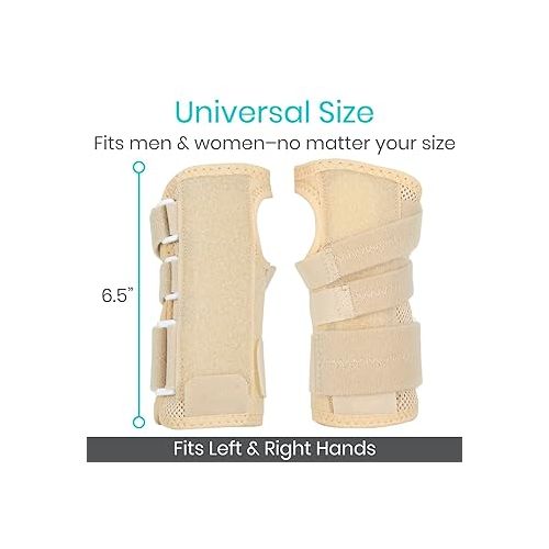  Vive Carpal Tunnel Wrist Brace (Left or Right) - Arm Compression Hand Support Splint - for Men, Women, Kids, Bowling, Tendonitis, Arthritis, Athletic Pain, Sports, Golf - Universal Adjustable Fit