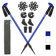 Vive Anti Shock Trekking Poles (Pair) - Collapsible Hiking Sticks - Ultralight Antishock Trek Walking Staff - Rubber Ice Snow Tip - Running, Walking Cane for Men, Women - Backpack