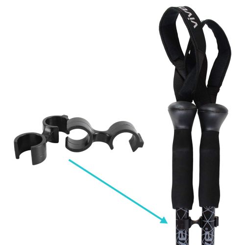  Vive Anti Shock Trekking Poles (Pair) - Collapsible Hiking Sticks - Ultralight Antishock Trek Walking Staff - Rubber Ice Snow Tip - Running, Walking Cane for Men, Women - Backpack