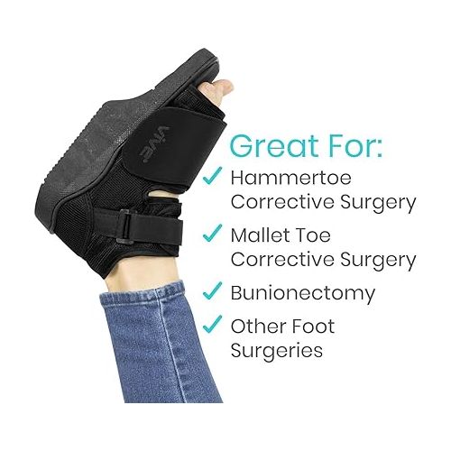  Vive Offloading Post-Op Shoe - Forefront Wedge Boot for Broken Toe Injury - Non Weight Bearing Medical Recovery for Foot Surgery, Hammer Toes, Bunion, Feet, Orthopedic (Men 9.5-11.5, Women 10.5-12)