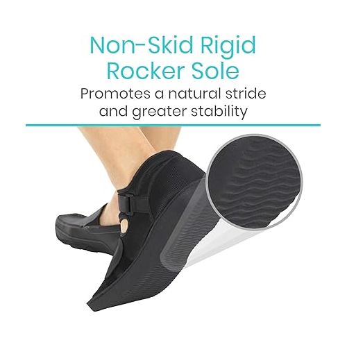  Vive Post Op Shoe - Lightweight Medical Walking Boot with Adjustable Strap - Orthopedic Recovery Cast Shoe for Post Surgery, Fractured Foot, Injured Toes, Stress Fracture, Sprains - Left or Right Foot