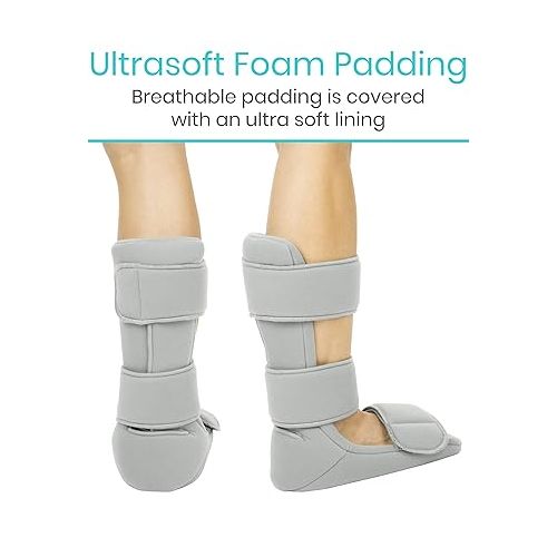  Vive Plantar Fasciitis Night Splint Plus Trigger Point Stretch Wedges - Soft Leg Brace Support, Orthopedic Sleeping Immobilizer Stretch Boot (Small: Men's: Up to 5, Women's: Up to 6.5)