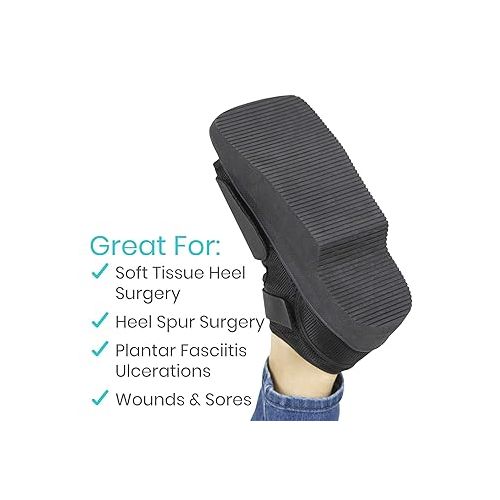  Vive Wedge Post-Op Shoe - Offloading Boot for Heel or Ankle Pain - Medical Foot Recovery for Bone or Soft Tissue Surgery, Fracture, Plantar Fasciitis, Ulcerations, Feet (Men's 7-9, Women's 8.5-10)