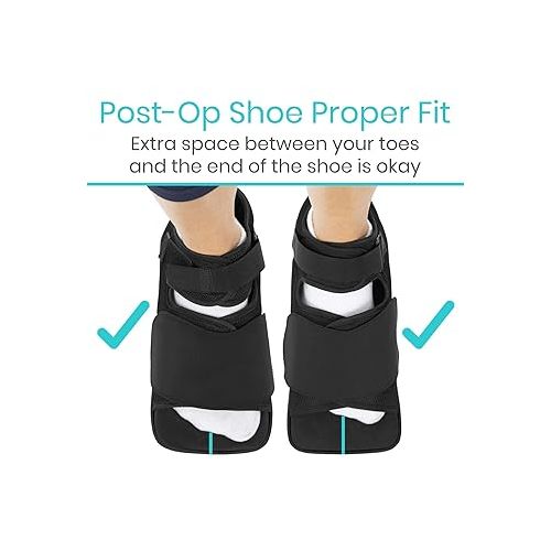  Vive Wedge Post-Op Shoe - Offloading Boot for Heel or Ankle Pain - Medical Foot Recovery for Bone or Soft Tissue Surgery, Fracture, Plantar Fasciitis, Ulcerations, Feet (Men's 7-9, Women's 8.5-10)