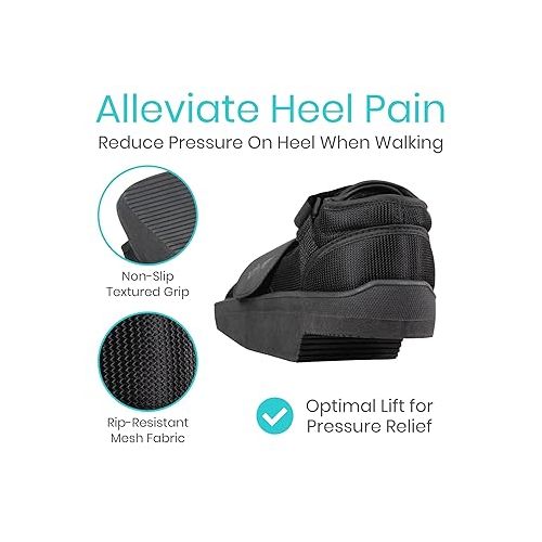  Vive Wedge Post-Op Shoe - Offloading Boot for Heel or Ankle Pain - Medical Foot Recovery for Bone or Soft Tissue Surgery, Fracture, Plantar Fasciitis, Ulcerations, Feet (Men's 7-9, Women's 8.5-10)