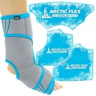 Vive Ankle Ice Pack Wrap - Foot Cold/Hot Compression Brace - Adjustable Freeze Support for Cooling/Heating Achilles Injuries, Tendonitis, Plantar Fasciitis, Sore Feet, Inflammation, Muscle Sprain