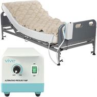 VIVE Vive Alternating Pressure Mattress - Includes Electric Pump System and Mattress Pad Cover - Quiet, Inflatable Bed Air Topper for Pressure Ulcer and Pressure Sore Treatment - Fits S