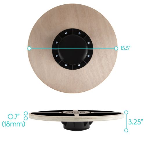  VIVE Vive Balance Board - Wooden Self Balancing Wobble Platform - Wood Twist Trainer for Fit Abs, Arms, Legs, Core Tone, Surf, Skateboard, Gymnastics, Ballet, Exercise, Physical Therapy