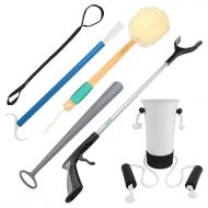 /VIVE Hip And Knee Replacement Kit by Vive - 6 Piece Surgery Recovery Set - Handicap Aid Package, Leg Loop Lifter, Reacher Grabber, Long Handle Shoe Horn, Shower...