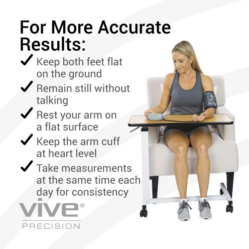  [아마존베스트]Vive Precision Blood Pressure Cuff - Heart Rate Monitor Machine - Automatic BPM Sphygmomanometer Heartbeat Measurements for Hypertension Diagnosis, Accurate Pulse Readings - Upper