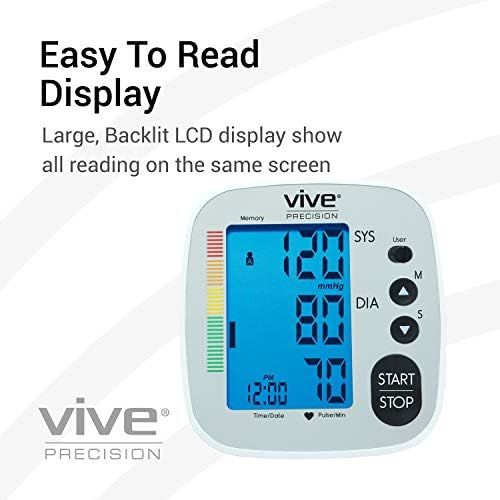  [아마존베스트]Vive Precision Blood Pressure Cuff - Heart Rate Monitor Machine - Automatic BPM Sphygmomanometer Heartbeat Measurements for Hypertension Diagnosis, Accurate Pulse Readings - Upper