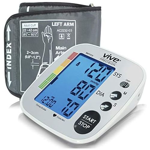  [아마존베스트]Vive Precision Blood Pressure Cuff - Heart Rate Monitor Machine - Automatic BPM Sphygmomanometer Heartbeat Measurements for Hypertension Diagnosis, Accurate Pulse Readings - Upper