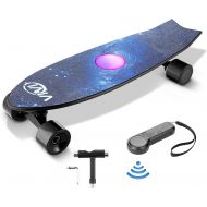 Vivi H2E Electric Skateboard with 7-Color Gradient Lights, Gift Package, 350W Electric Longboard with Remote Control, 18.6 MPH Top Speed, 6.2 Miles Range, 3 Speed Adjustment for Ki