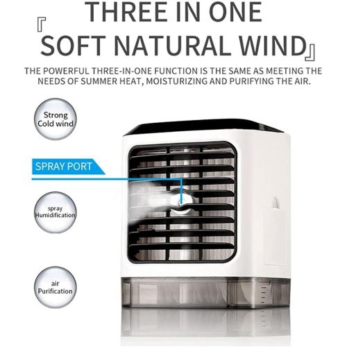  Vivibyan Personal Air Cooler, Portable Evaporative Conditioner with 3 Wind Speeds Touch Screen Small Desktop Cooling Fan, Mini Fan for Home, Bedroom Room, Office, Dorm, Car, Campin