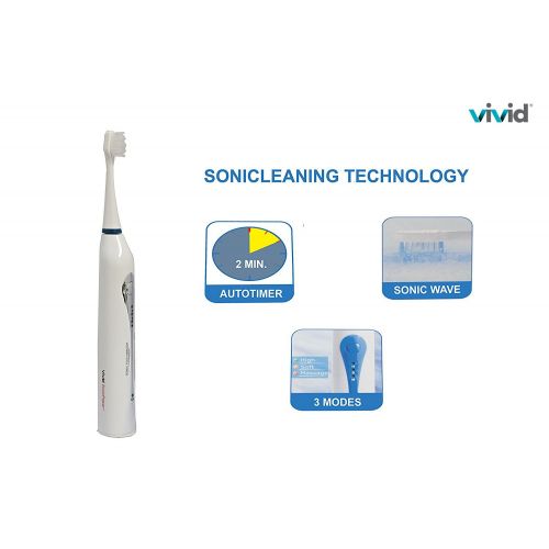  Vivid SonicPower Electric Rechargeable Toothbrush with UV Sanitizer  Smart Auto Timer, 3 Brushing Modes ...