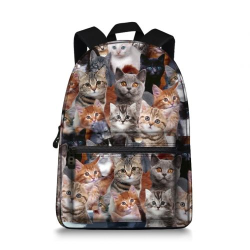  Vividpattern 3D Animal Children Backpack Cut Cat Kitty Kids School Book Bags Zoo