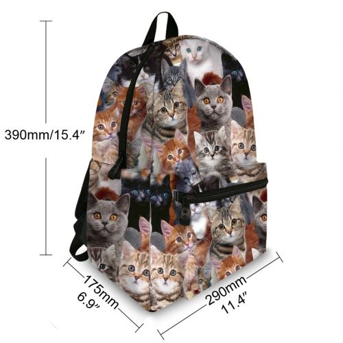  Vividpattern 3D Animal Children Backpack Cut Cat Kitty Kids School Book Bags Zoo