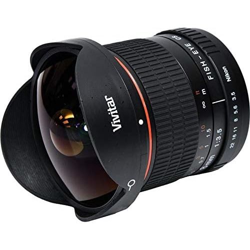  Vivitar 8mm Ultra-Wide f/3.5 Fisheye Lens For Nikon D3000, D3100, D3200, D3300, D5000, D5100, D5200, D5300, D5500, D7000, D7100, D7200, D40, D50, D60, D70, D70s, D80, D90, D100, D2