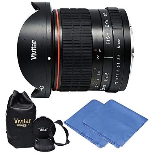  Vivitar 8mm Ultra-Wide f/3.5 Fisheye Lens For Nikon D3000, D3100, D3200, D3300, D5000, D5100, D5200, D5300, D5500, D7000, D7100, D7200, D40, D50, D60, D70, D70s, D80, D90, D100, D2