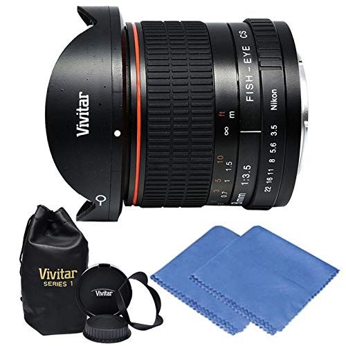  Vivitar 8mm Ultra-Wide f/3.5 Fisheye Lens For Nikon D3000, D3100, D3200, D3300, D5000, D5100, D5200, D5300, D5500, D7000, D7100, D7200, D40, D50, D60, D70, D70s, D80, D90, D100, D2